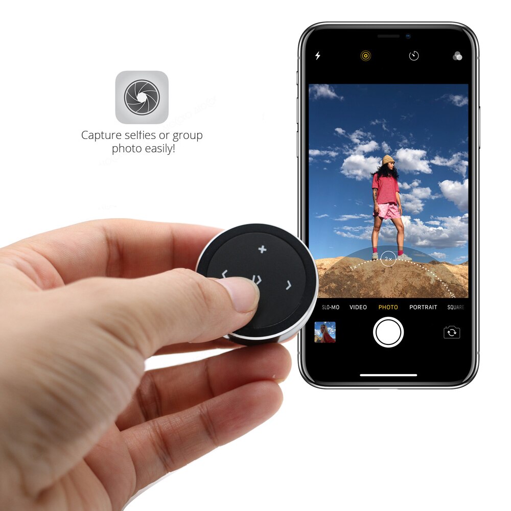 Portable Wireless Bluetooth Media Button Hands-Free Smart Remote Control Selfie Siri Music For IPhone Android IOS