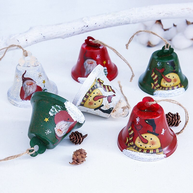 Retro Bells Christmas Decorations Made of Bells Pendant Iron Bell Doorknob Decoration Christmas Tree Ornaments