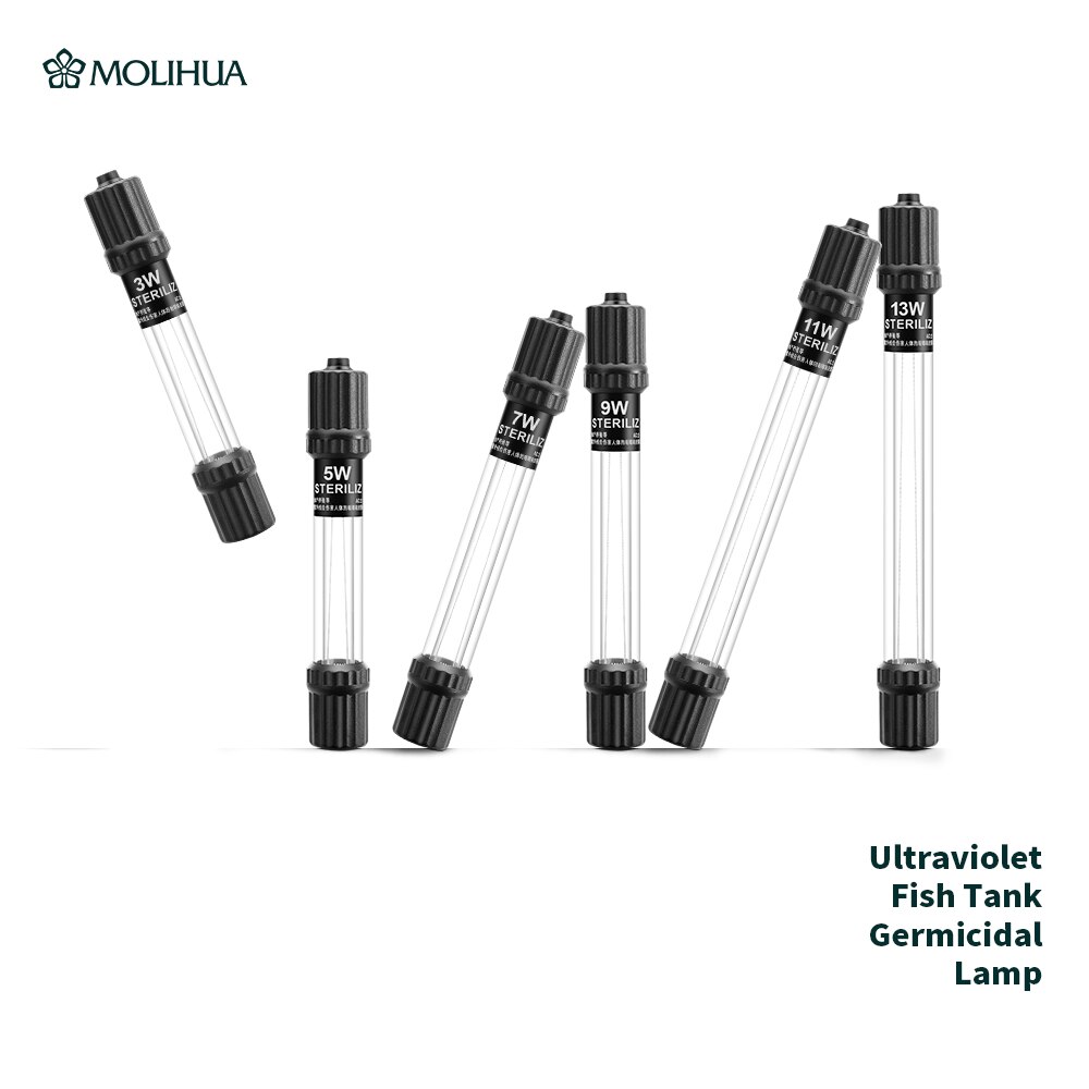 Aquarium Fish Tank UV Lamp Submersible UV Sterilizing Lamps UV Algae Removal Tube Lights Water Clean Green Algae Clear Light