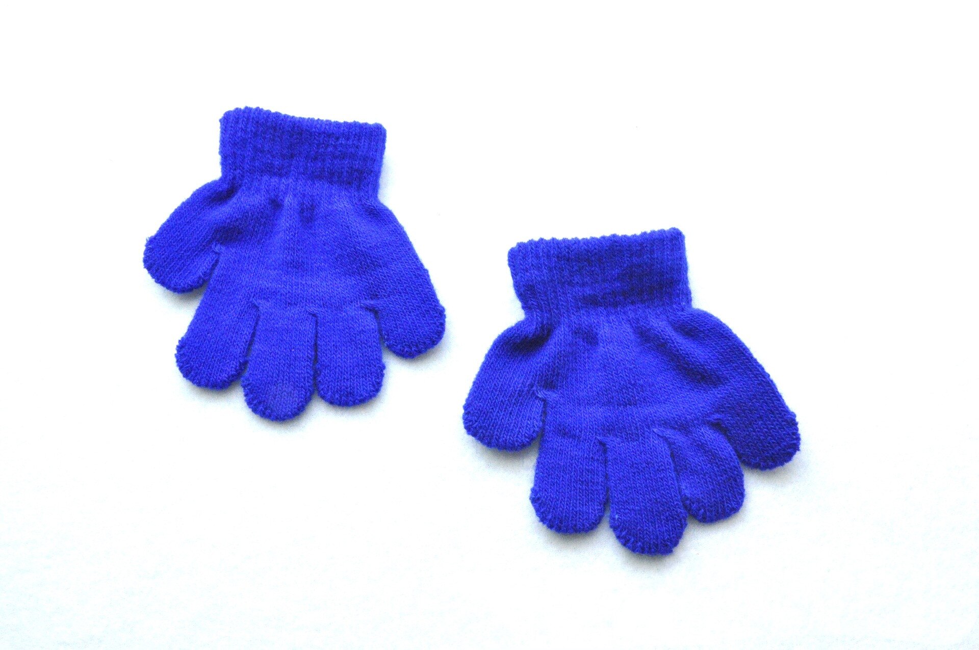 Winter Gloves Cute Baby Knit Warm Elastic Soft Gloves Child Boys Girls Children Mittens: blue