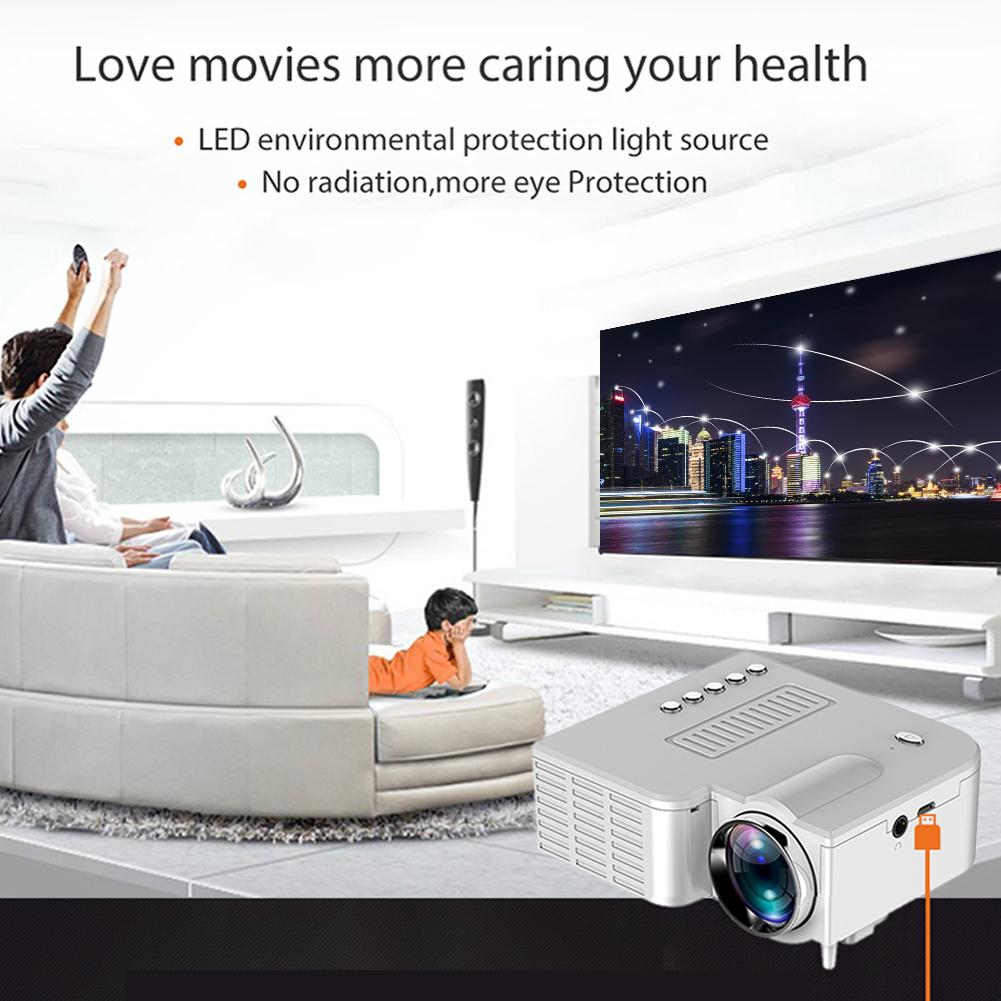 UC28C Portatile Video Proiettore Home Theater Cinema 50 Lumen di Luminosità LCD Sorgente di Luce Ufficio Supplie Supporto Per Smart Phone