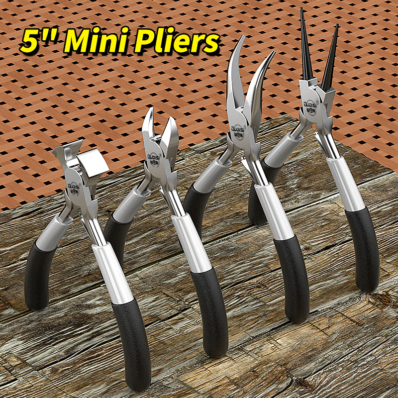 Multi-function Mini Pliers Pointed Mouth Beveled Mouth Steel Wire Long Mouth Top Cutting Pliers Set Hand DIY Tools 5inch