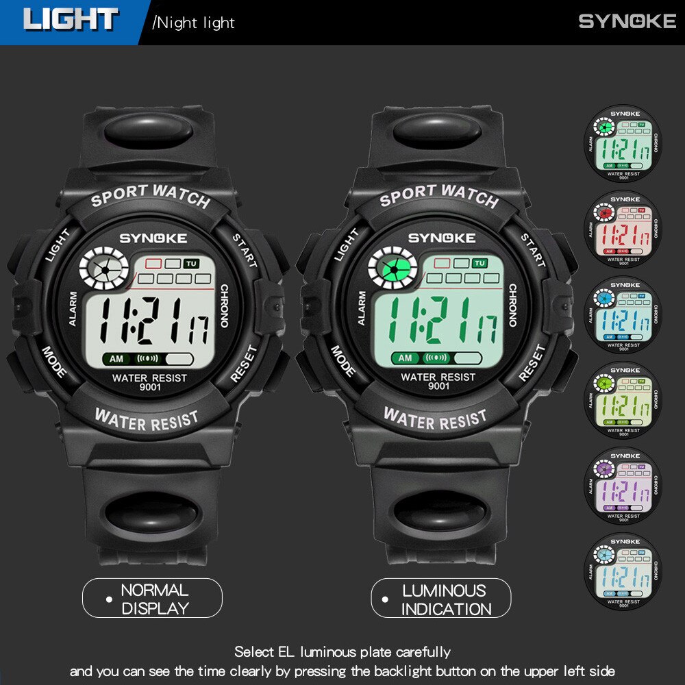 Waterdichte Kinderen Jongens Multifunctionele 30M Waterdicht Horloge Led Digitale Dubbele Actie Horloge Kids Alarm Datum Elektronische Horloge Q