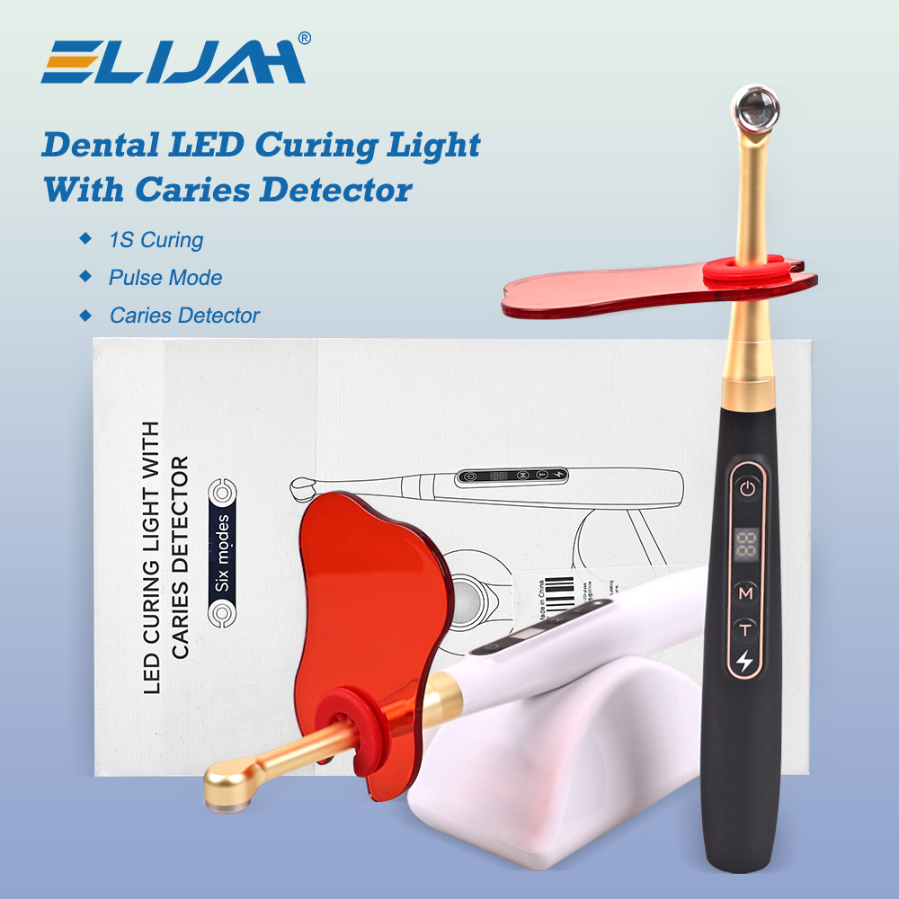 ELIJAH 1S Tandheelkundige LED-uithardingslamp Draadloos tandheelkundig uithardingslicht met cariedetectie 360 ° Gereedschap voor roterende bestralingshardingslamp