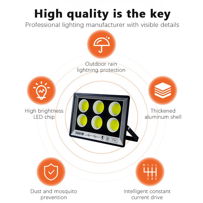 Reflector LED 50W 100W 200W 300W 400W 500W 220V foco IP65 lámpara impermeable Led luz de inundación al aire libre lámpara de calle de jardín
