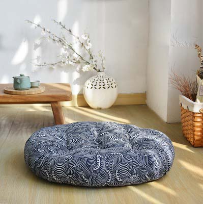 Round Thick Ground Futon Seat Cushion For Home Tatami Chair Mattress Pouf: D