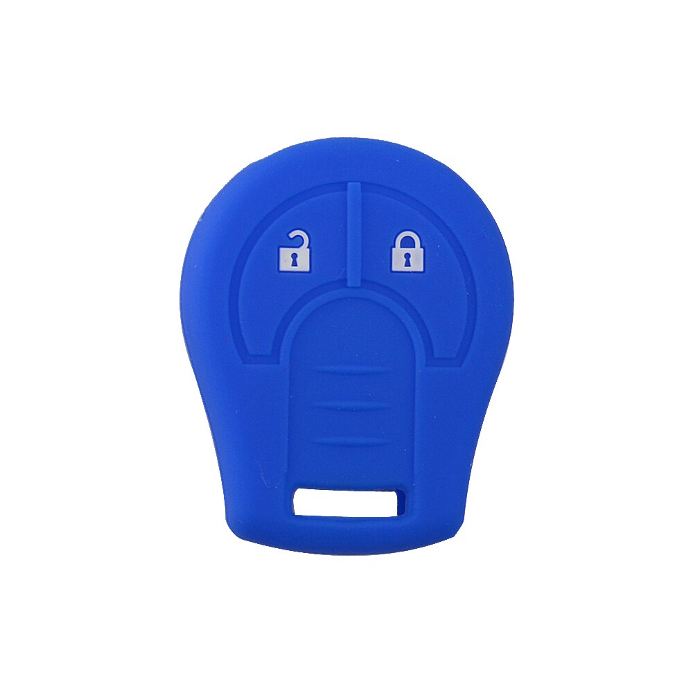 Okeytech afstandsbediening autosleutel siliconen hoesje voor nissan juke micra qashqai march tiida 2 knoppen rubberen beschermhoes: Blauw
