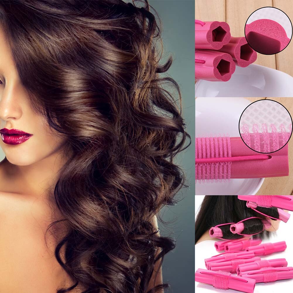 6 stuks magische schuimspons haarkrultang diy golvend haar reis thuisgebruik zachte haarkrultang rollers stylingtools