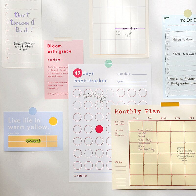 Wall Plan form stickers posters future series Plan List ins fresh and artistic handbook material wall decoration paper
