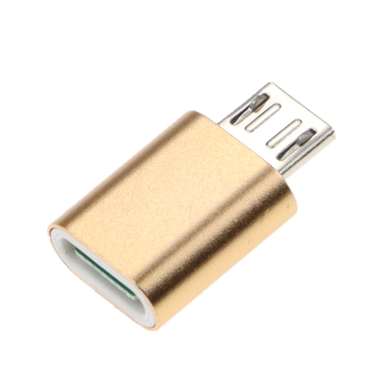 USB Type C Female To Micro USB Male Adapter Connector Type-C Micro USB Charger Adapter V8 Charging Data Transmission Converters: Gold