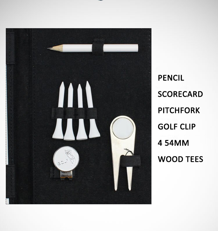 CRESTGOLF-portatarjetas de Golf, funda de PU con lápiz/Herramienta Divot/camisetas de Golf/Clip para sombrero: Default Title