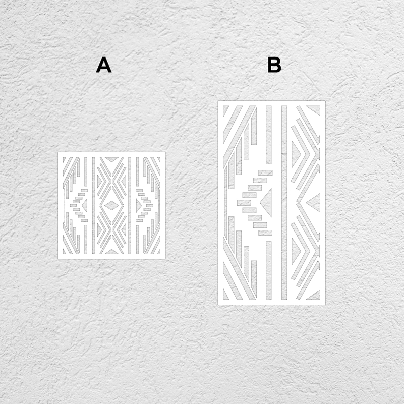 Plantilla de pintura para decoración de pared, plantilla de pintura de muebles de gran tradicional árabe africano antiguo con flores de estilo étnico S216, 40cm - 80cm: Grey / XL