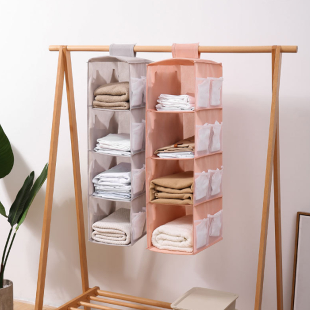 Cassetto appeso ripiano borsa armadio intimo organizzatore cremagliera tessuto piegato con tasca laterale salvaspazio per riporre
