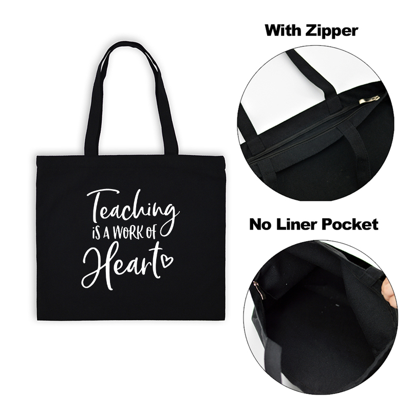 Vrouwen Tas Onderwijs Is Een Werk Van Hart Leraar Leven Schouder Canvas Tas Katoen Shopper Bag Leuke Leraar kruidenier