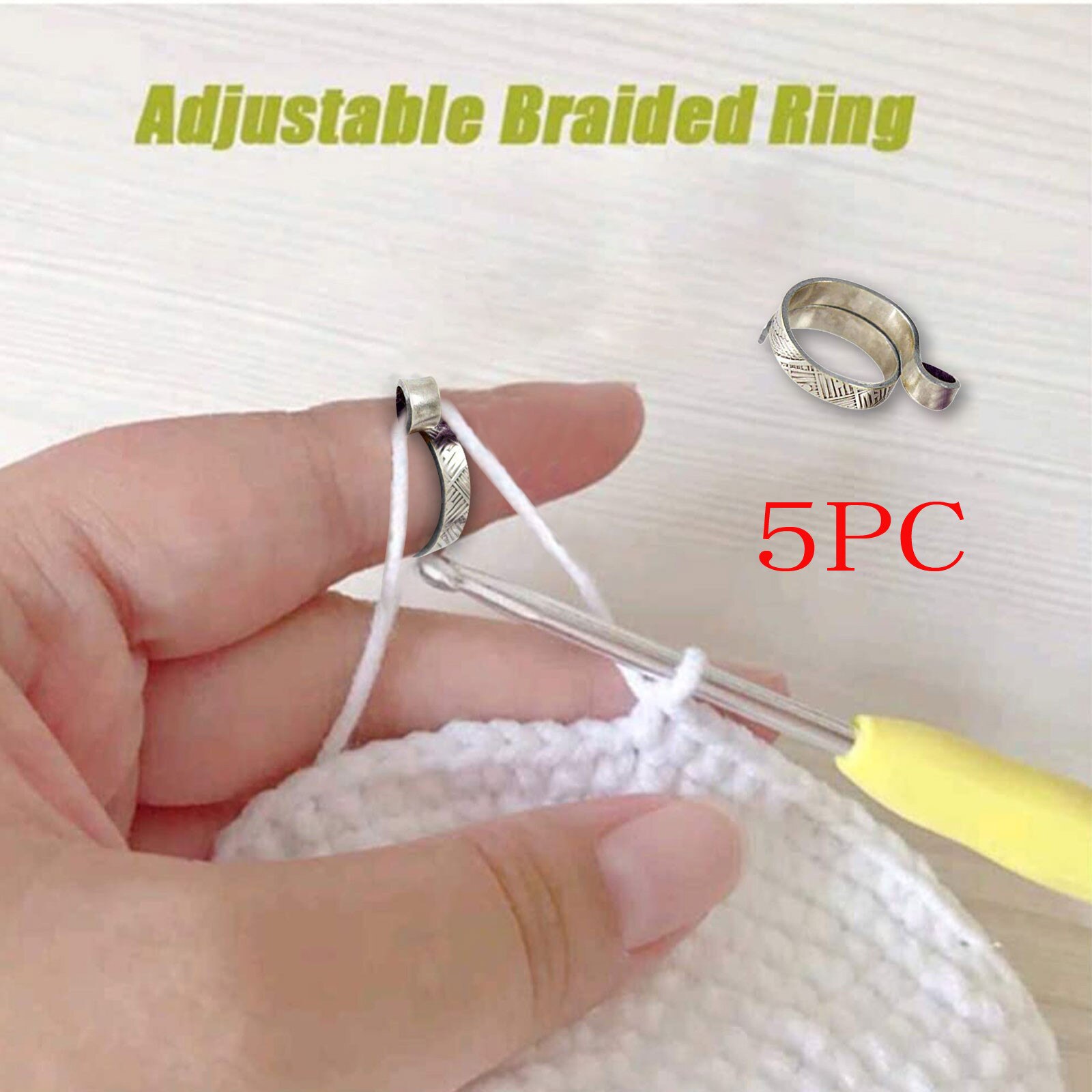 25# Adjustable Knitting Loop Crochet Loop Knitting Accessories Knitting Ring Adjust Knitting Ring Finger Wear DIY Sewing Ring: D