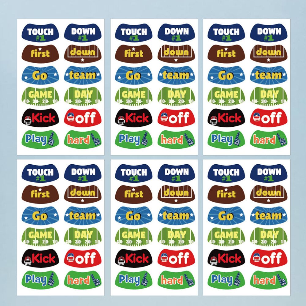 10pcs Rugby Game Face Tattoos Stickers Football Game Temporary Tattoos Party Favors