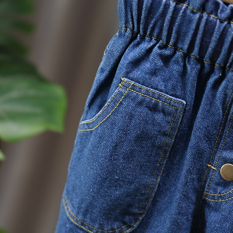 Flickor jeans höst vår barnkläder byxor barn jeansbyxor för baby girl jeans knapp småbarn