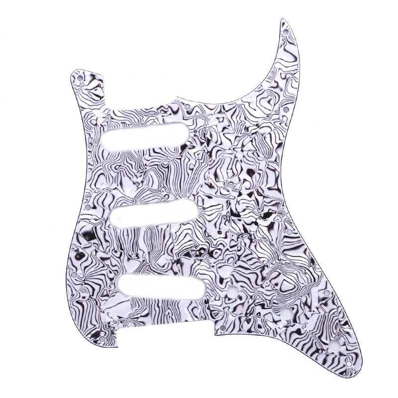 11 håls strat st sss single coil pickups gitarr pickguard repplatta med skruvar för amerikansk gitarr 62 stratocaster: Vitt skal