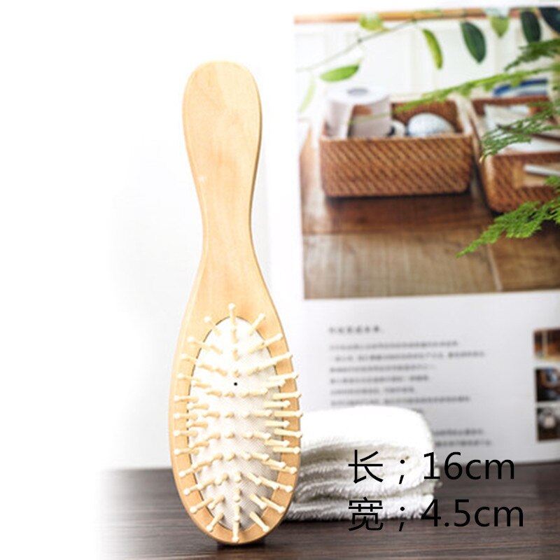 1Pc Houten Kam Professionele Gezonde Peddel Kussen Haaruitval Massage Borstel Haarborstel Kam Hoofdhuid Hair Care Gezond Bamboe Kam
