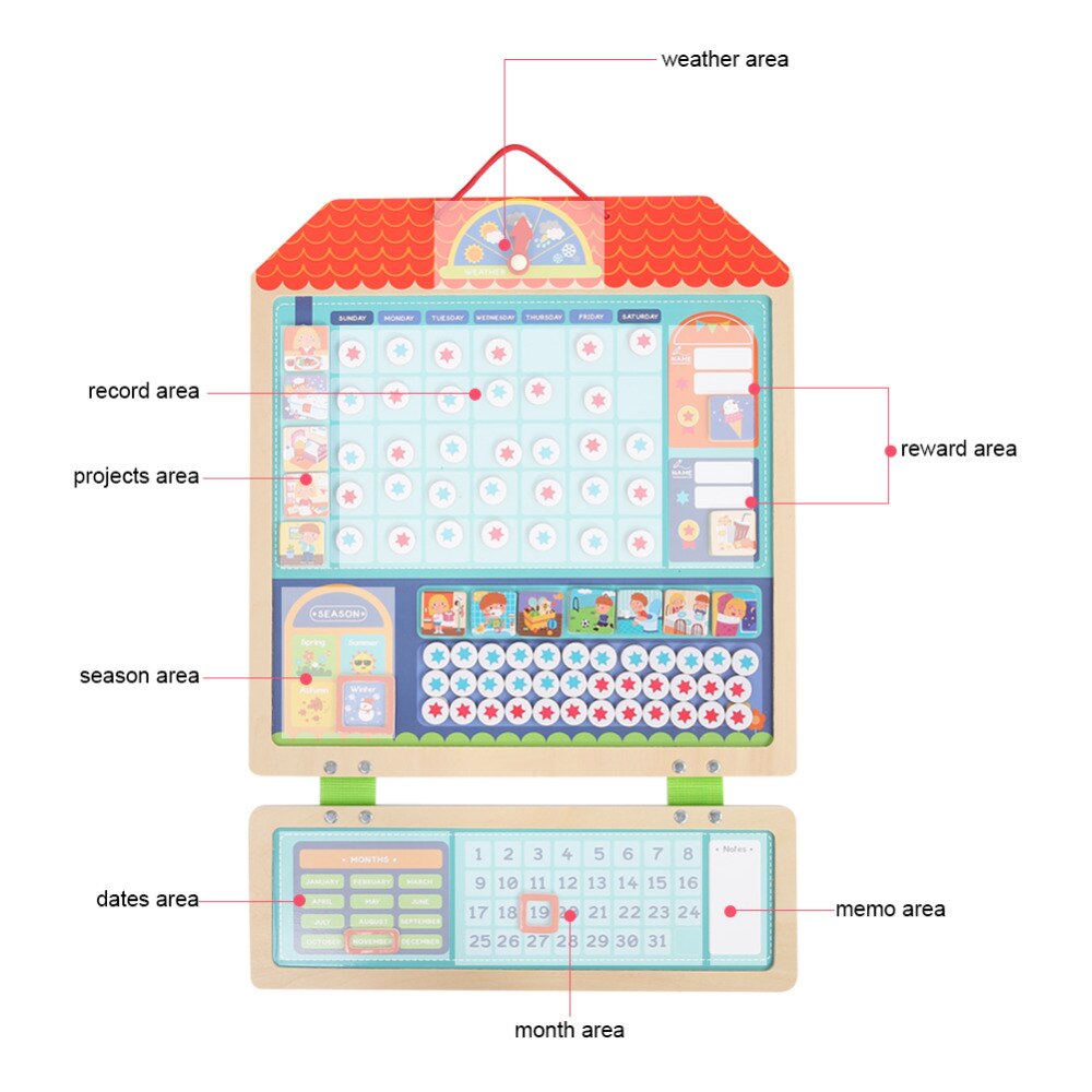 Magnetic Kids Schedule Target Board Reward Activity Responsibility Chart Calendar Educational Toys for Children Target Board