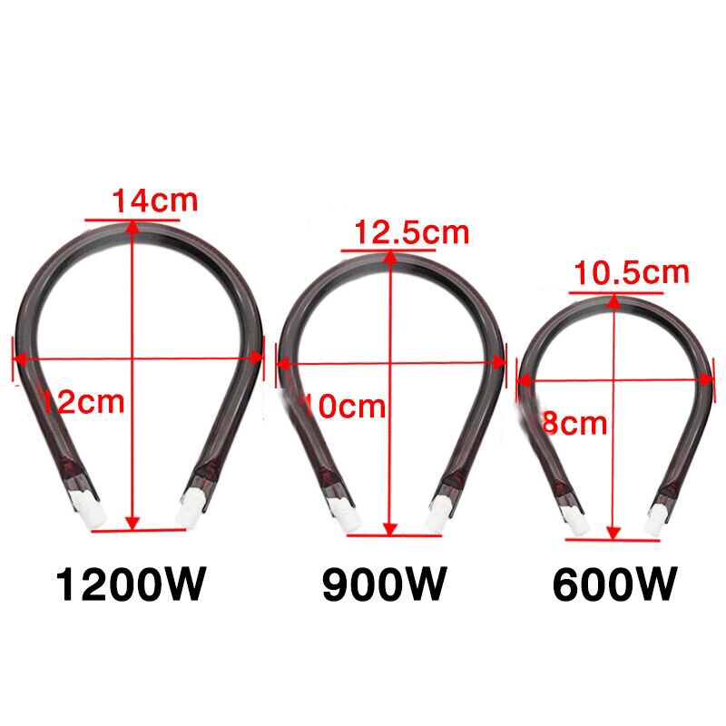 Infrared Halogen Lamp Tube Infra-Red Heater Bar Tube Pipe Electric Heater Heat Element Wine Red