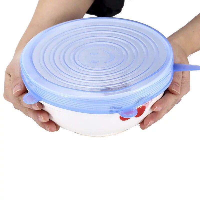 Cooking Pot Lid 6pcs/Lot Universal Silicone Suction Lid-bowl Pan Stretch Lids Silicone Pan Cooking Parts Spill Stopper Cover