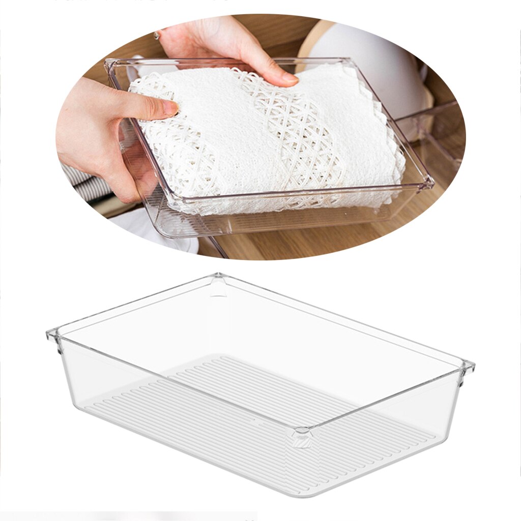 Plastic Stackable Drawer Organizer Cabinet Makeup Stationery Divider Storage: 23x15.3x5.2cm