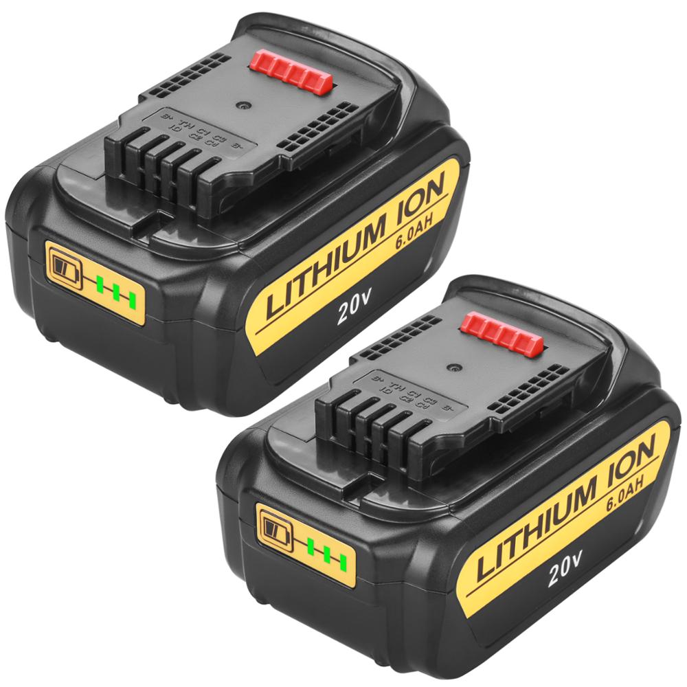 Dcb 200 20v 6ah udskifteligt li-ion batteri kompatibelt med dewalt 18 volt max xr elværktøj lithium batterier