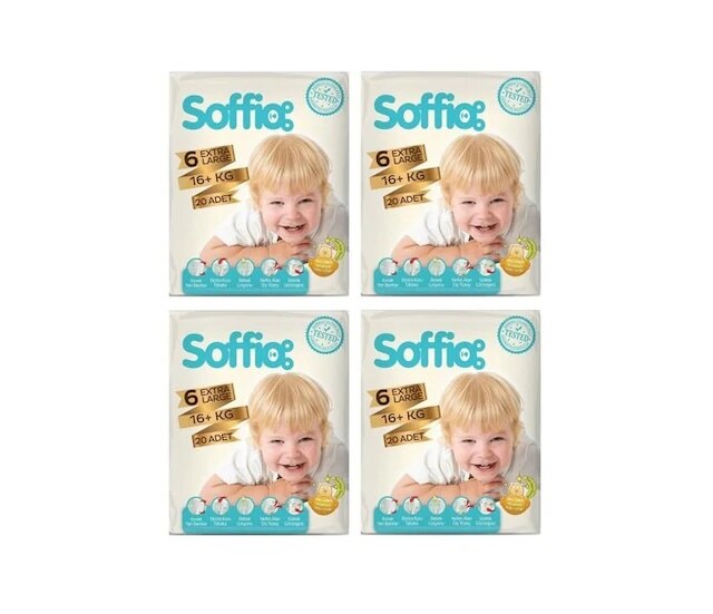 Soffio 6 Number 20 X4 = 80 Pcs Baby Diapers 16 + kg 397344978