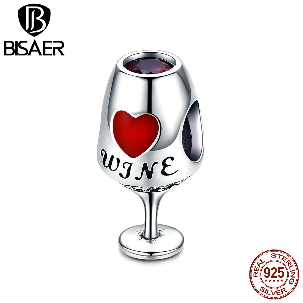 Echt 925 Sterling Silber Wein Tasse Charme Weinglas Winebowl Charme Perlen Fit für Frauen Armbänder & Armreifen Schmuck, Der ECC788