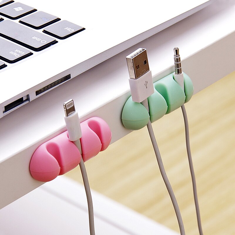 2 stk wire wrap kabel ledning silicagel hyldestativ farve kabel opruller arrangør opbevaringsholder headset opruller kabel samleværktøj