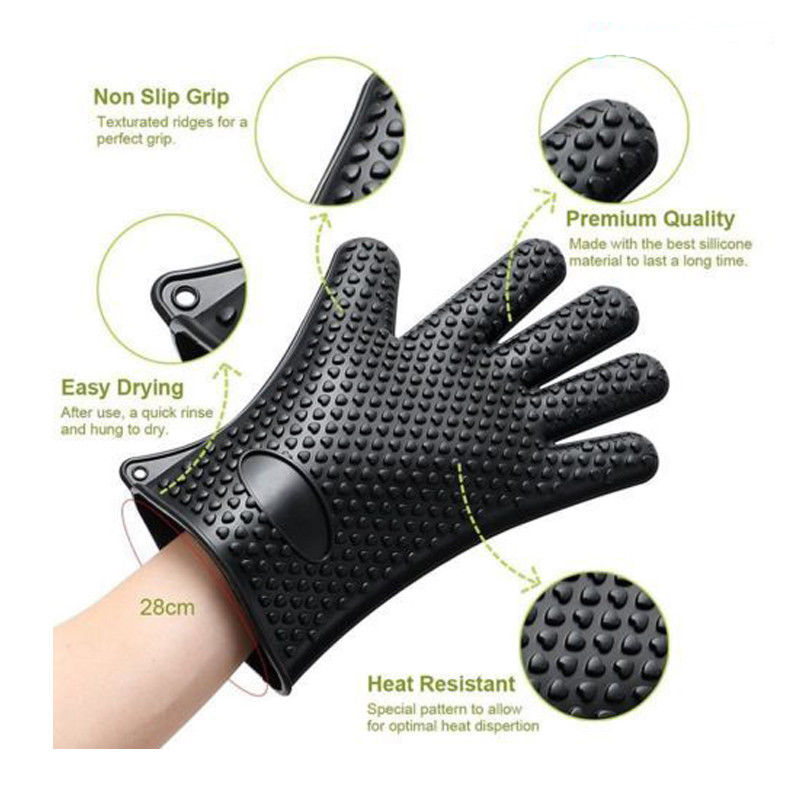 Silicone Kitchen Safety Protect Heat Resistant Gloves Multifunction Oven Grill Pot Holder BBQ Cooking Mitts