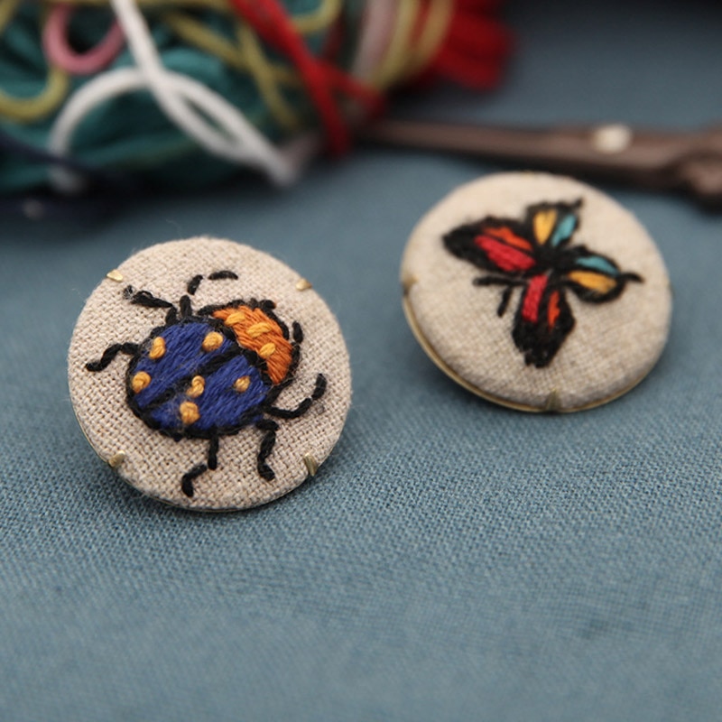 Kit de fleurs bricolage broderie | Broche pour débutants, motif Floral, point de croix, balançoire Art, artisanat fait main, Gfit