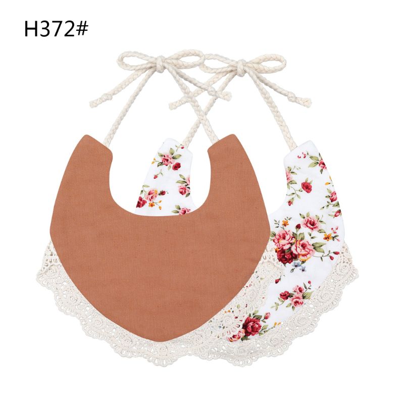 Floral Vintage Newborn Double Side Bibs Boys Girls Bandana Cotton Saliva Towel Baby Tassel Saliva Towel Double Side Bibs: H372