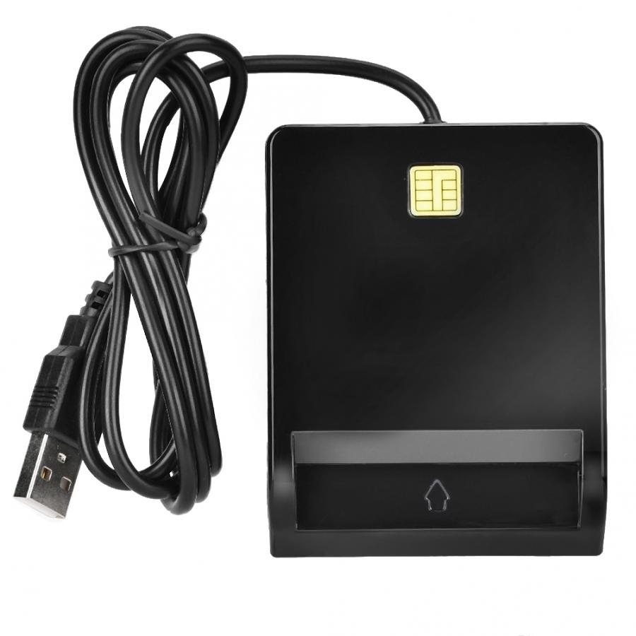 SIM/ATM/IC/ID Bank Card Smart Card Reader USB Adapter Black USB Card Reader