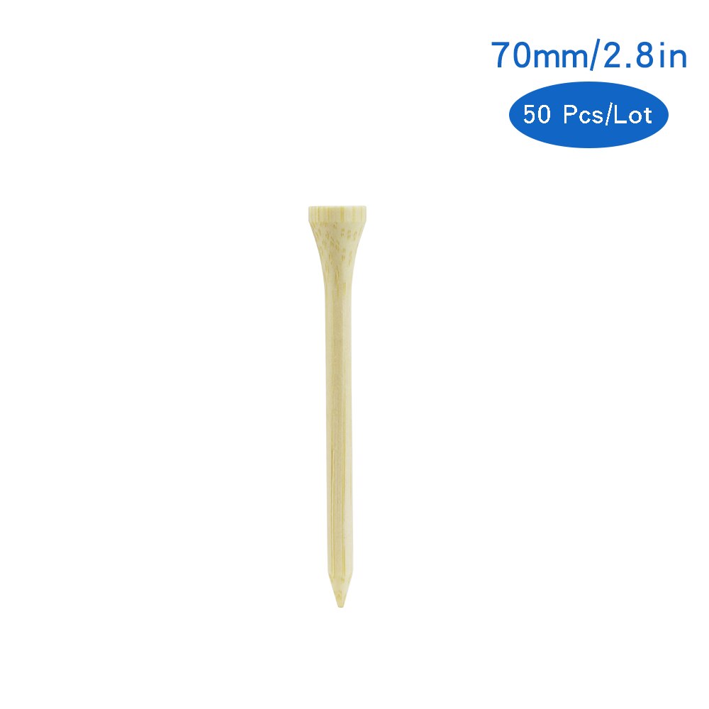 50 Stks/partij Golf Tees Plastic Hout Bamboe 4 Stijlen Golf Tee Kleurrijke Voor Over Sized Drivers, irons &amp; Hybriden. Langer Drives: 70mm bamboo tees