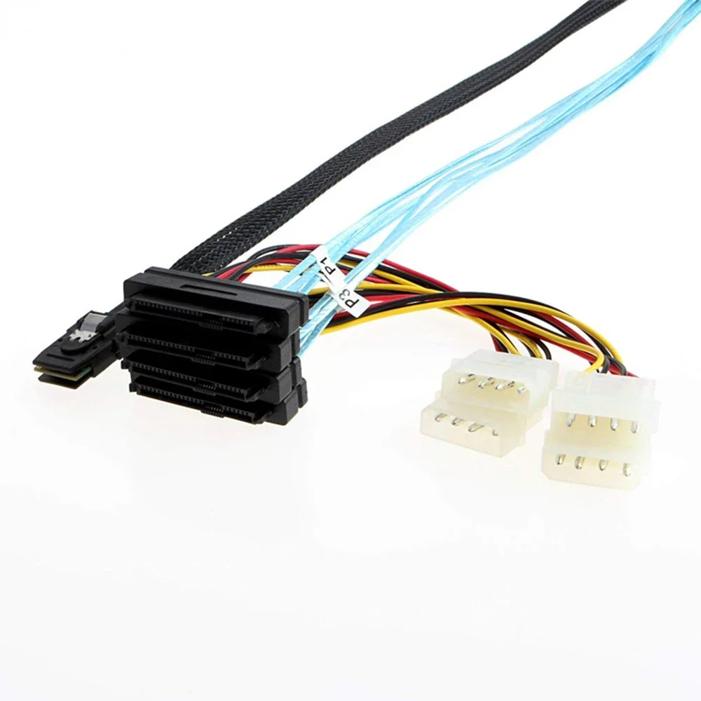 Mini SAS interno de 36 pines SFF 8087 a 4 SAS conector de alimentación de 29 pines Cable central unidad de datos de disco duro ssd Cable SFF8482