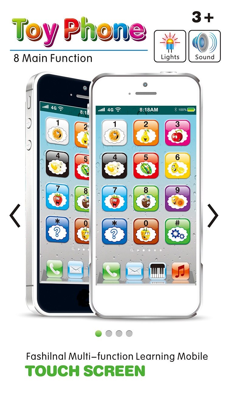 Simulatore per bambini musica cellulare giocattolo tocco schermo apprendimento educativo simulazione multi-funzione bambino adorabile regalo per bambini