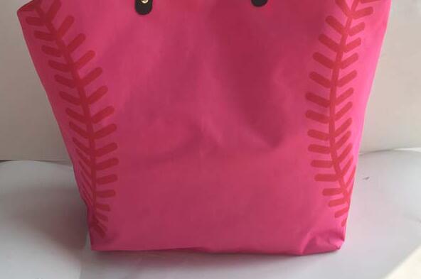 Super grote Softbal Honkbal katoen meisjes tote team spelers accessoires zwart handtassen: Pink