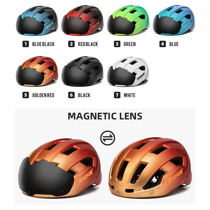 Batfox-casco de ciclismo con luz Led para hombre, protector de cabeza para bicicleta de montaña, con carga USB, moldeado integralmente, magnético, Google
