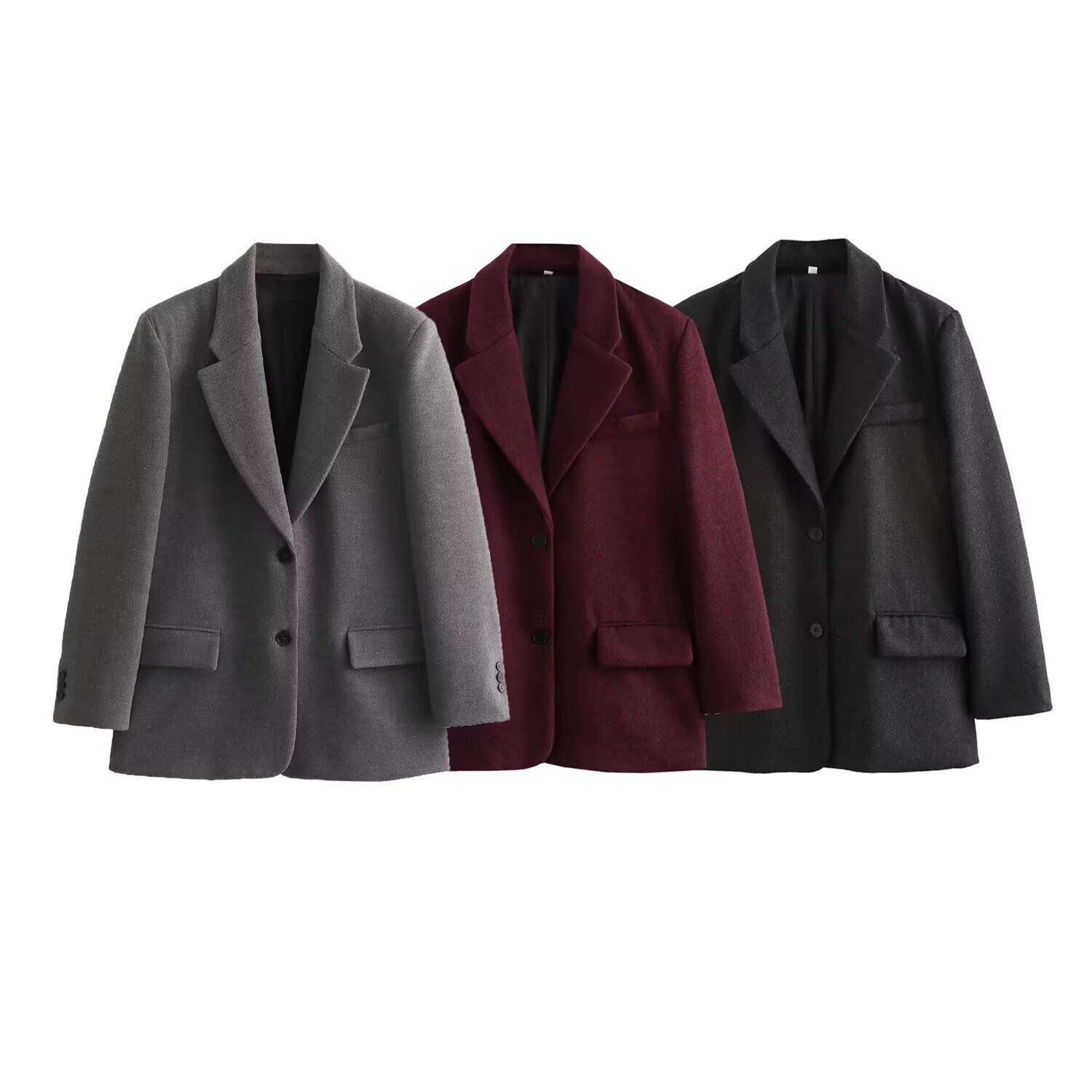 2025 Nuovi abiti da donna: cappotto monopetto con risvolto ampio e alla moda in stile europeo e americano