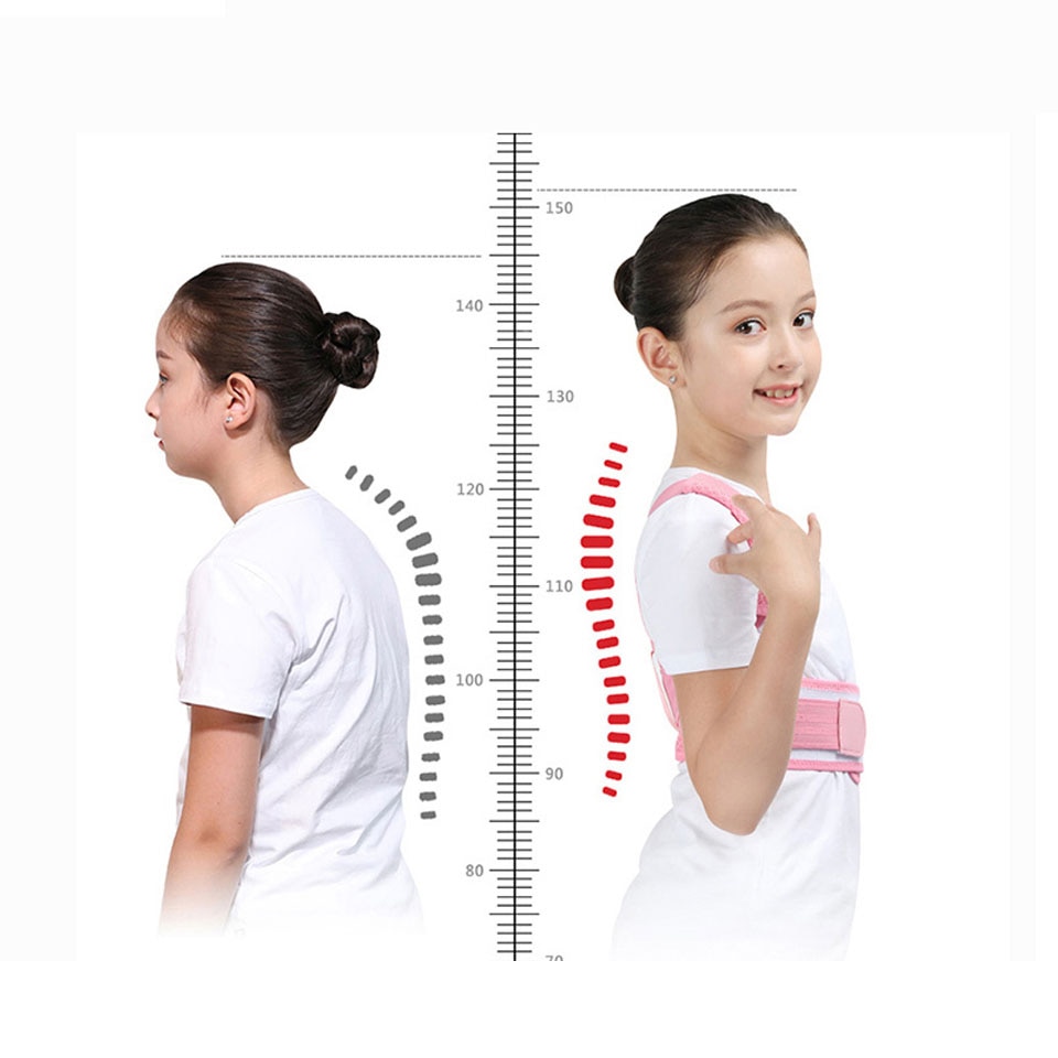 Justerbar børns kropsholdningskorrigerer rygstøttebælte børn ortopædisk korset til børn rygsøjlen tilbage lænd skulderbøjler sundhed