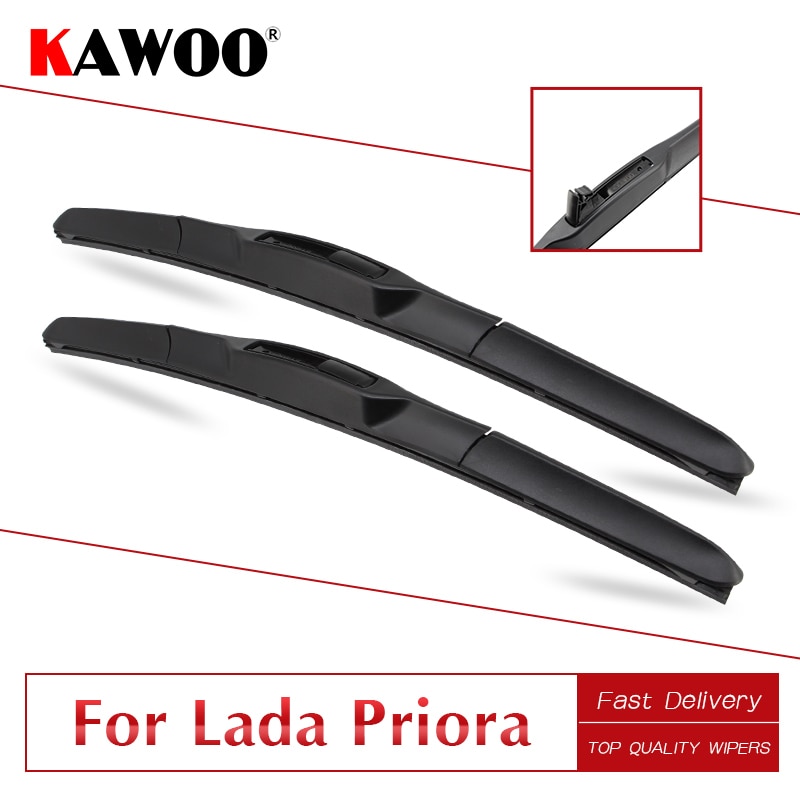 Kawoo Voor Lada Priora 20 "20" Auto Ruitenwisserbladen Zachte Natuurlijke rubber Fit U Haak Type Armen