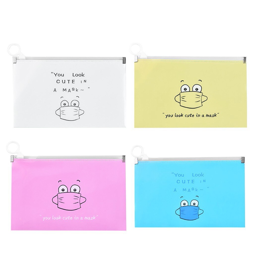 25#  waterdichte gezichtsmaskers organizer, caja mascarillas guardar, transparante stofkaarthouder, opvouwbare schoonmaakzakjes, 8 stuks