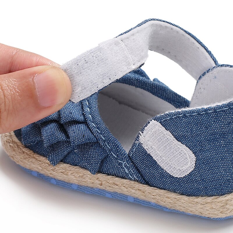 Goocheer Newborn Infant Baby Girl Summer Kids Shoes Soft Sole Crib Prewalker Toddler Anti-Slip Solid Ruffled First Walkers