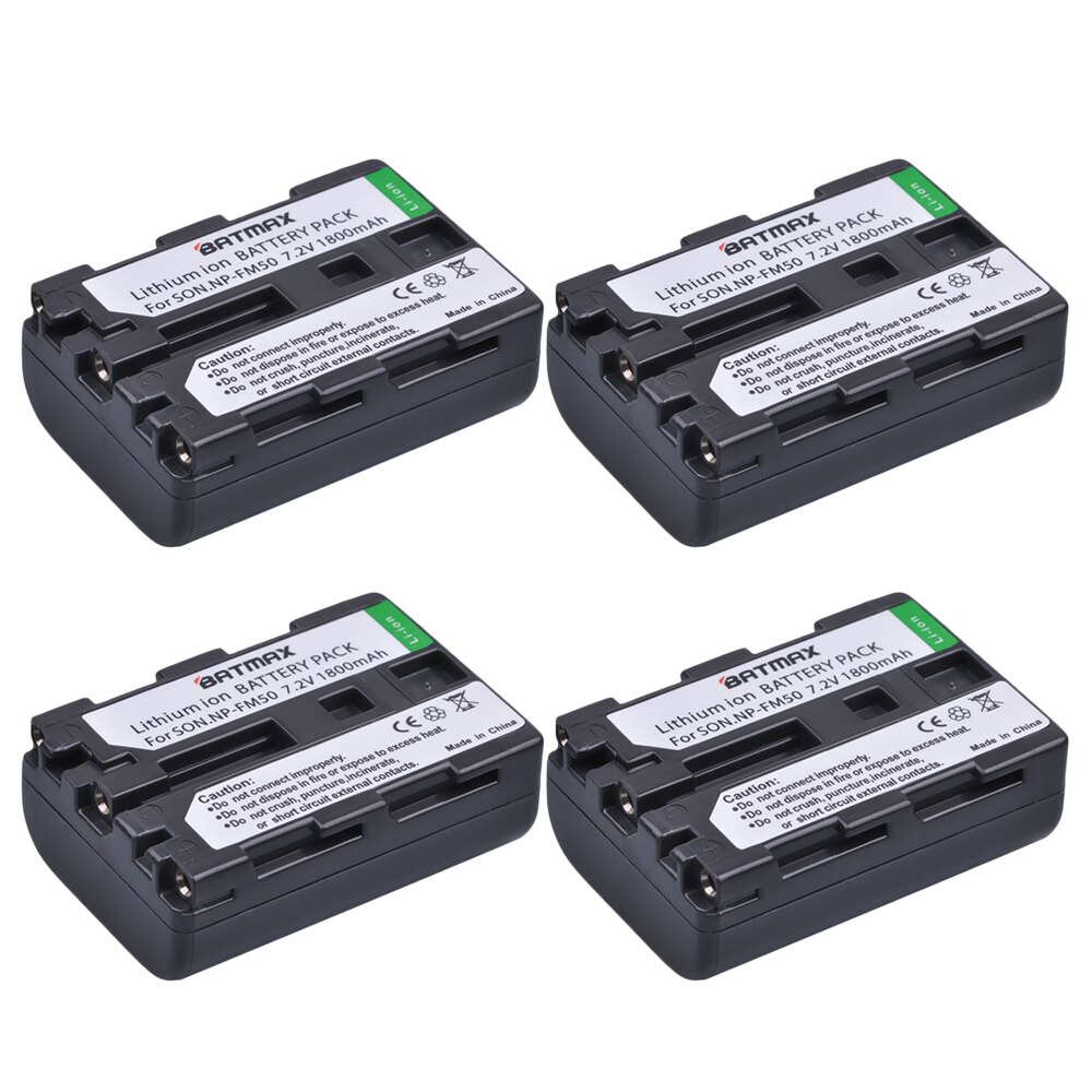 2Pcs NP-FM50 FM50 Battery + LCD Dual USB Charger for Sony NP-FM51 NP-FM30 NP-FM55H DCR-PC101 A100 Series DSLR-A100 Sony M Type: 4 Battery
