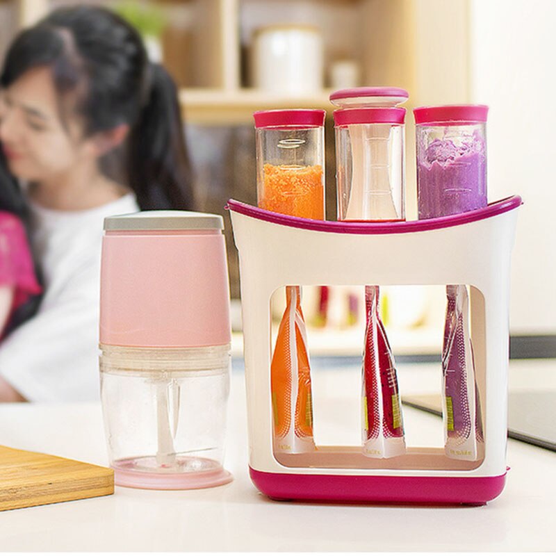 Squeeze Juice Station Baby Food Organination Storage Containers Baby Food Maker Set Fruit Puree Packing Machine Party