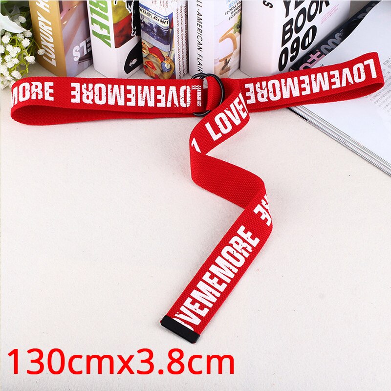 Ceinture longue imprimée flamme pour hommes et femmes, unisexe, en toile unie, , Jeans, sangle à boucle métallique, 130cm, 379: Red 103