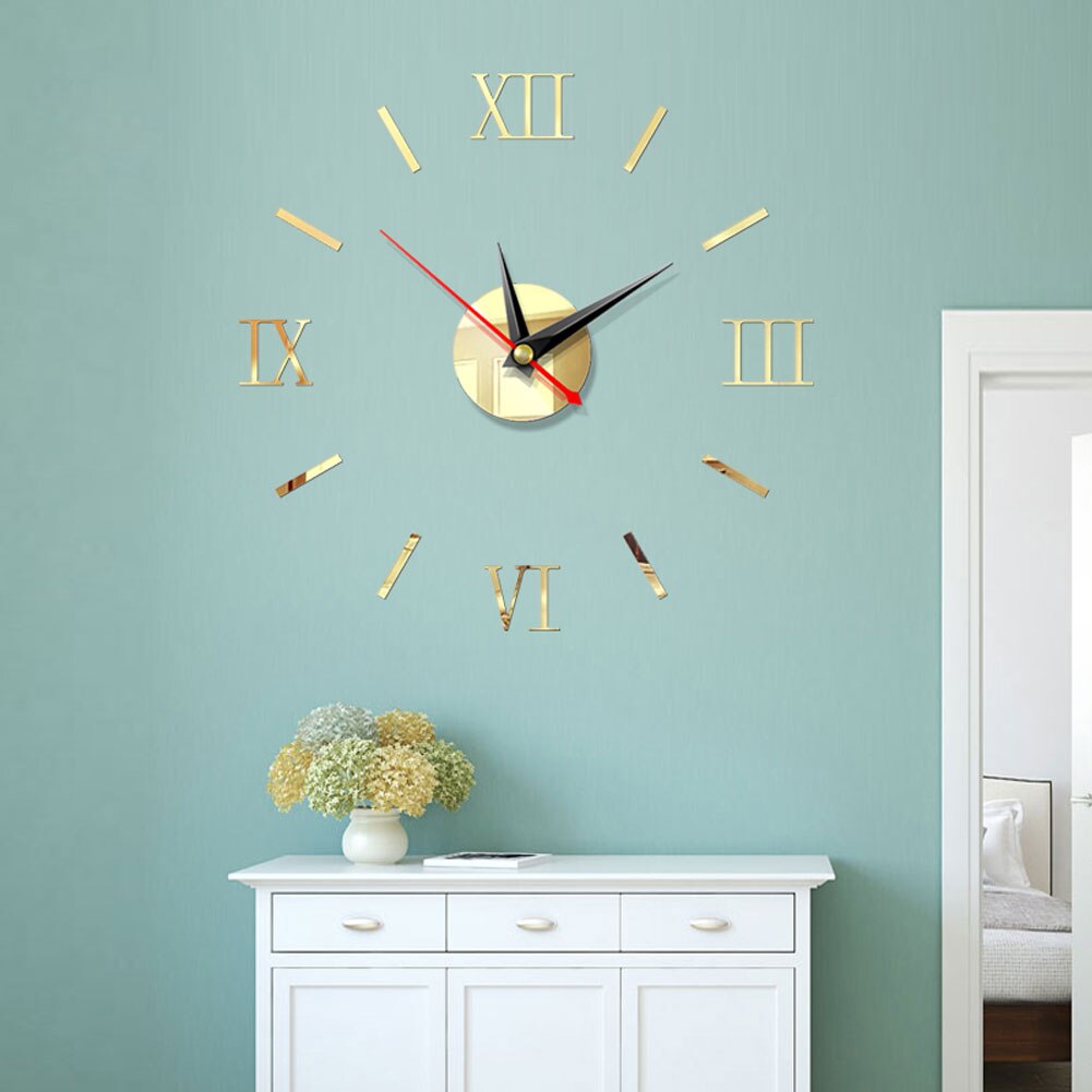 Relojes de pared 3D moderno DIY reloj Digital Adhesivo acrílico de pared decoración del hogar