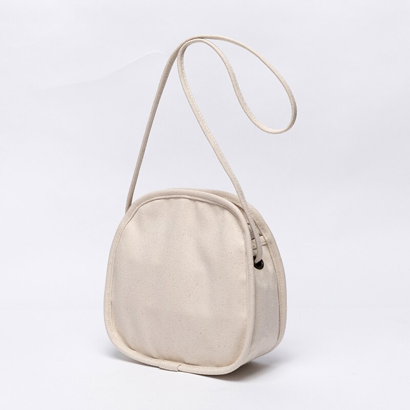 Sac messager en toile sauvage, simple et chic, couleur unie, style japonais et sud-coréen: Beige